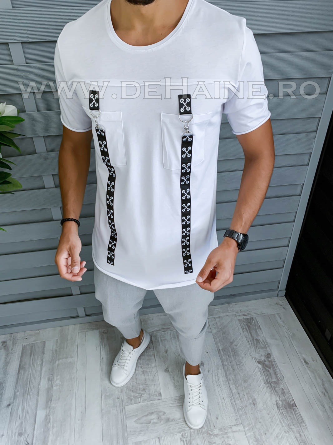 Tricou barbati alb slim fit vagabond b1969 p10-4